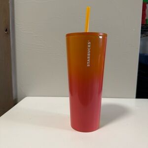 Starbucks Summer 2022 Mango Pink‎ Ombre Stainless Steel Metal Tumbler Venti 24oz
